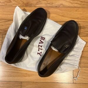 Bally slip on shoes. Lovely chocolate brown color. Size 10D US.